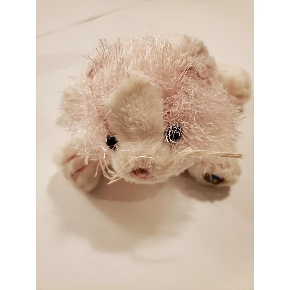 Ganz Webkinz Pink White Cat Plush Stuffed Animal No‎ Code HM189 Fuzzy 8 Inch